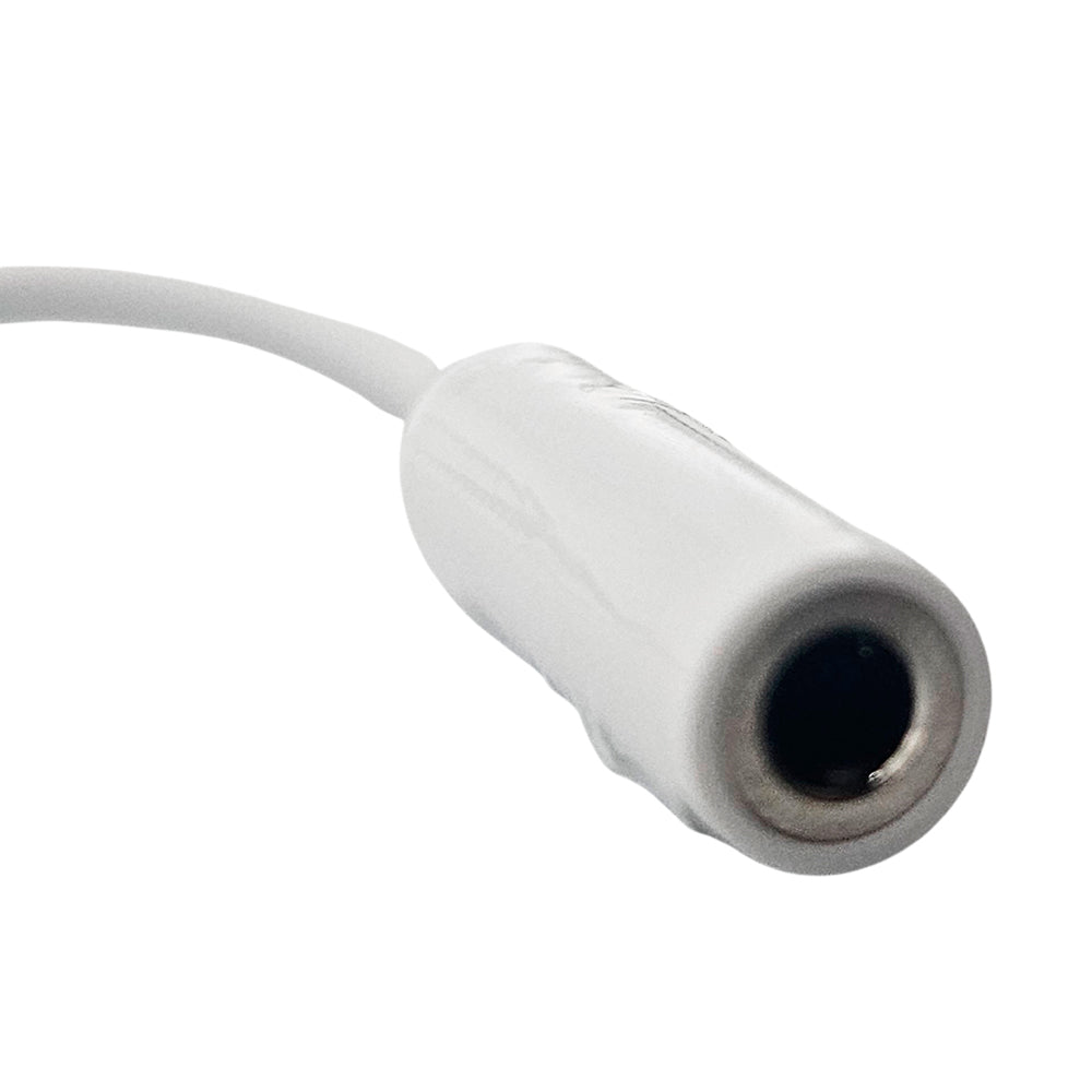 Adaptador Tipo-C para P2 A'Gold CBA-09, Conector USB-C Macho para P2 Fêmea, Adaptador Fone de ouvido - Branco