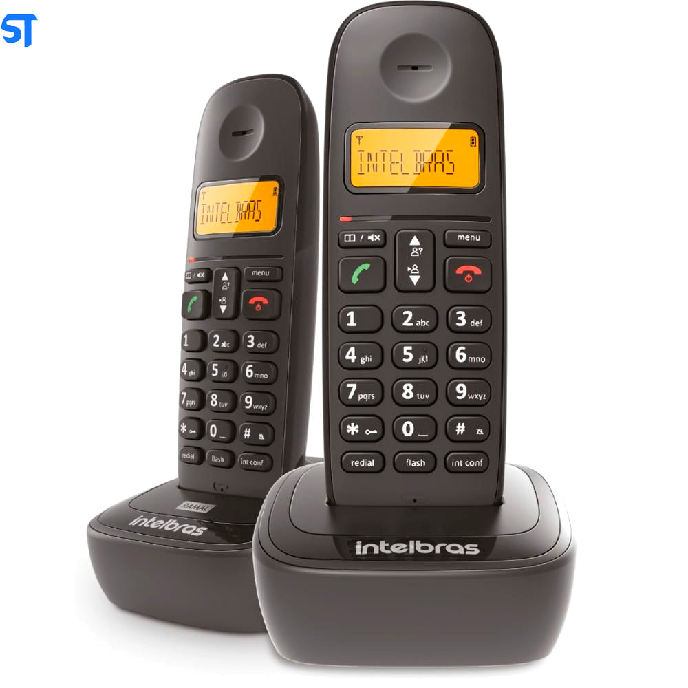 Telefone sem Fio Intelbras com 2 Ramais Adicionais TS2513 Preto