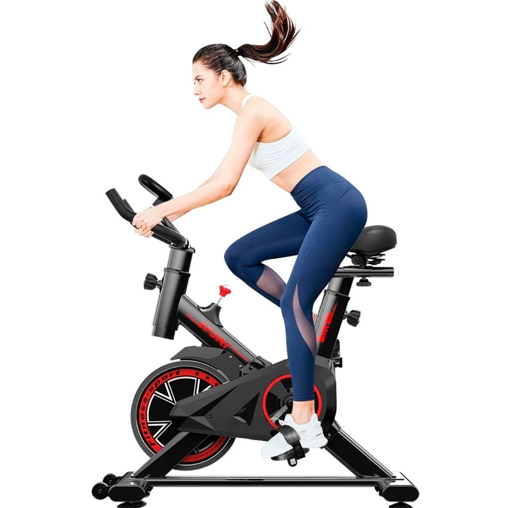 Bicicleta Ergométrica Silenciosa Nakasaki NK7102P Vertical, Modelo Fitneess Spinning Profissional 120kg - Preto