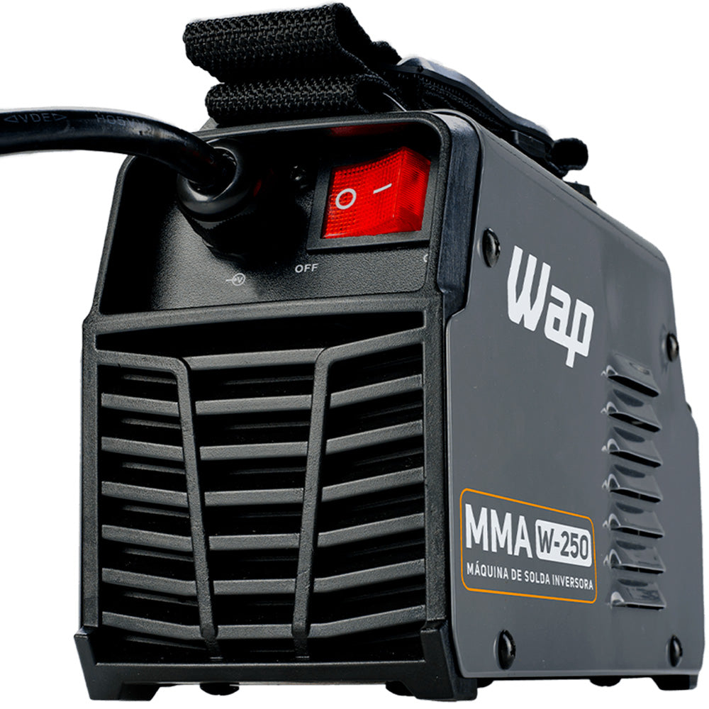 Máquina de Solda Inversora MMA W250 WAP Com Display Digital e Função VRD, Portátil, Solda Eletrodos de Até 4mm Bivolt