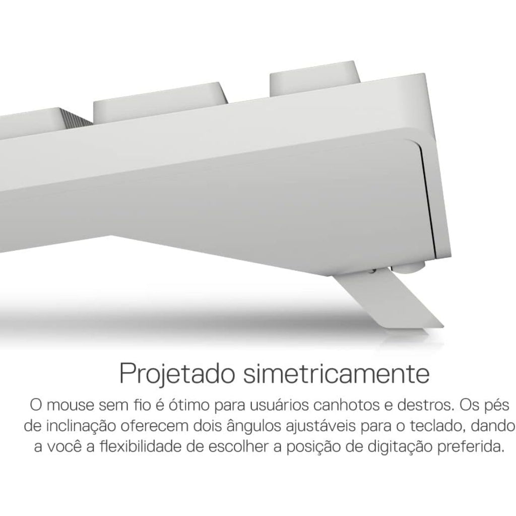 Kit Teclado e Mouse Sem Fio Dell Pro, KB3121Wt, ABNT2, Até 4.000 DPI, Bluetooth 2.4GHz, Branco