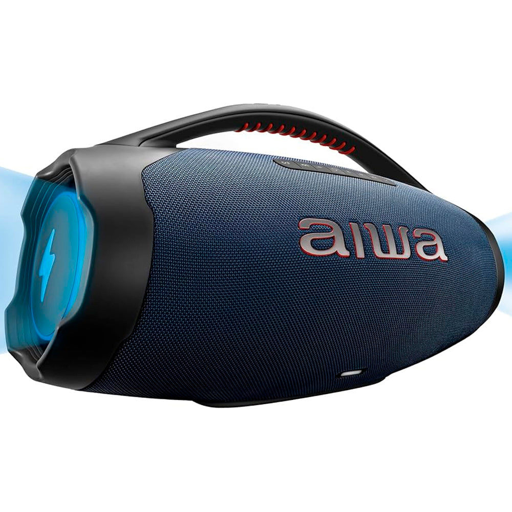 Caixa de Som Boombox Plus AIWA BBS-01-LBL , USB RGB, 200W RMS, IP66 Com Alça, 30h de Bateria, Bluetooth 5.3,TWS
