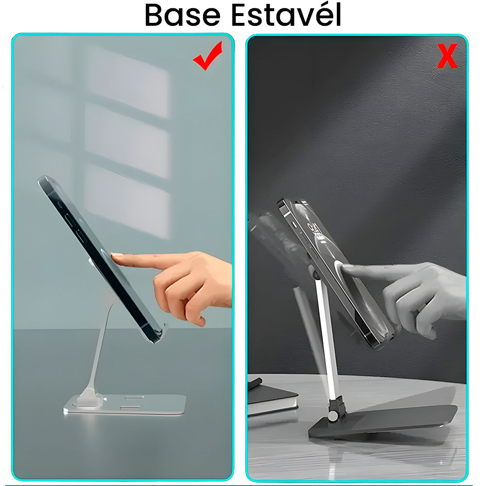 Suporte Universal, Em Aluminio, Ajustavel, Para Smartphones e Tablets - Preto