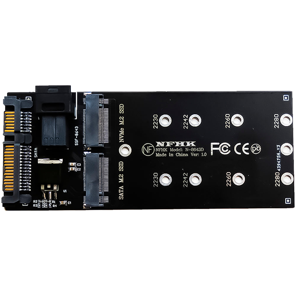 Placa Adaptadora de SATA 22 Pinos Para M.2 Sata, e de SFF-8643 Para M.2 NVMe