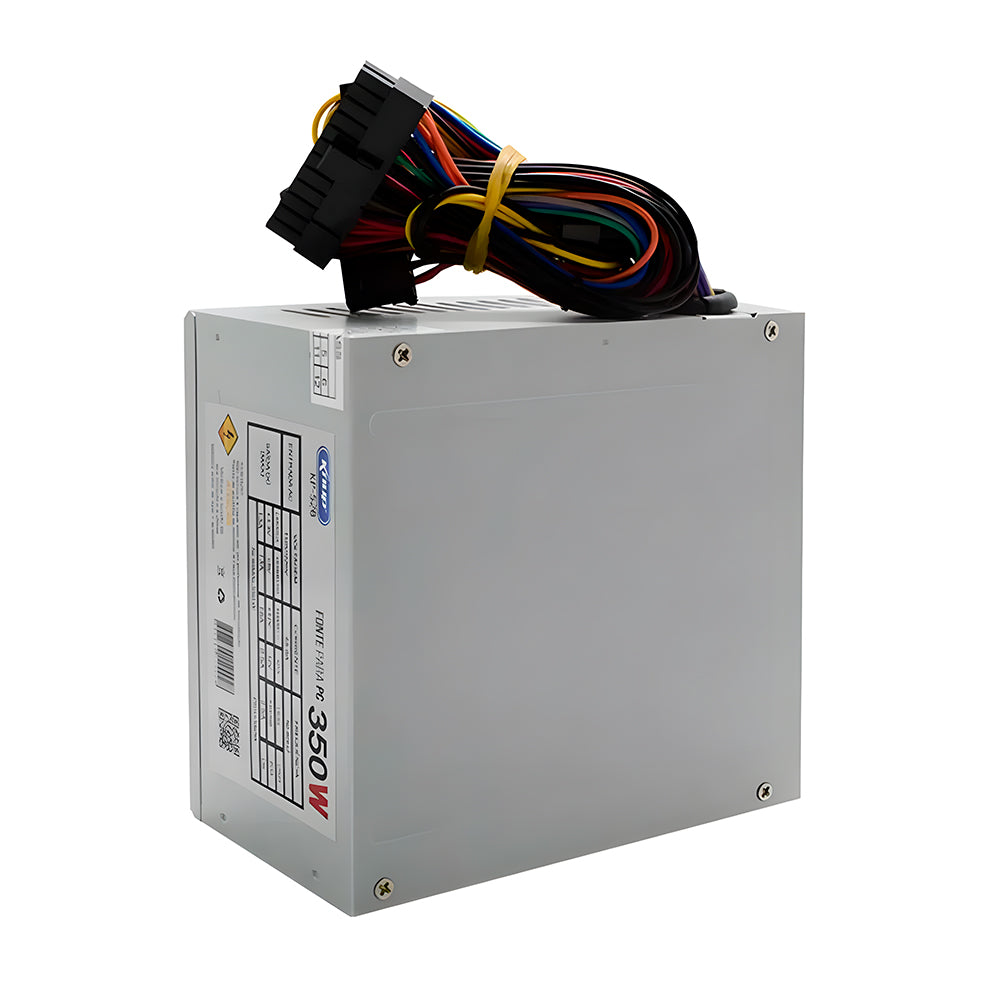 Fonte ATX 350W Real Knup KP-526, Bivolt Manual, Cooler 80 mm Ultra Silencioso, Proteção OVP/OCP/SCP, Com cabo