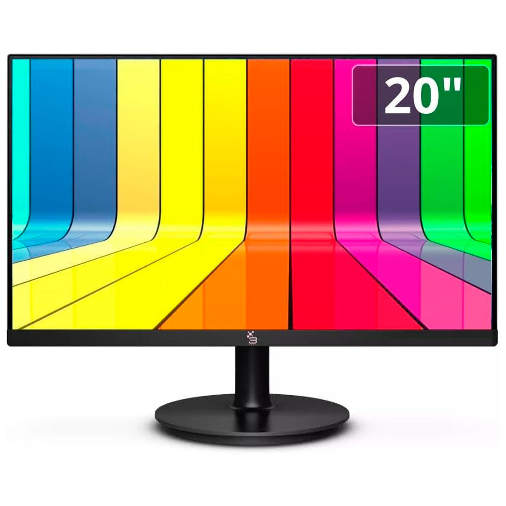 Monitor LED 20 Polegadas, 3Green, 75Hz, Widescreen, VESA, HDMI/VGA, Ajuste de Inclinação, Preto