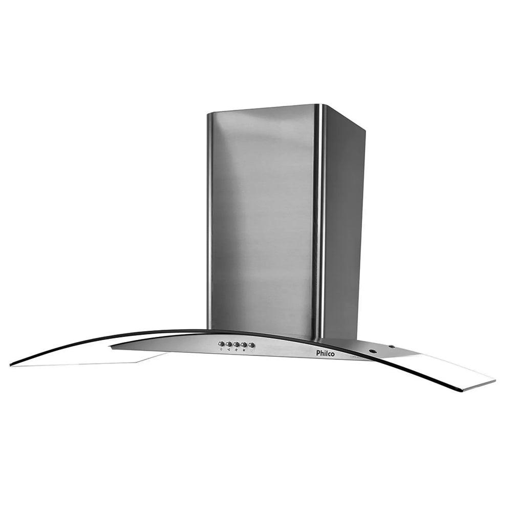 Coifa Depurador Glass Philco PC090G, Curva 90cm Inox Dupla Filtragem 220v