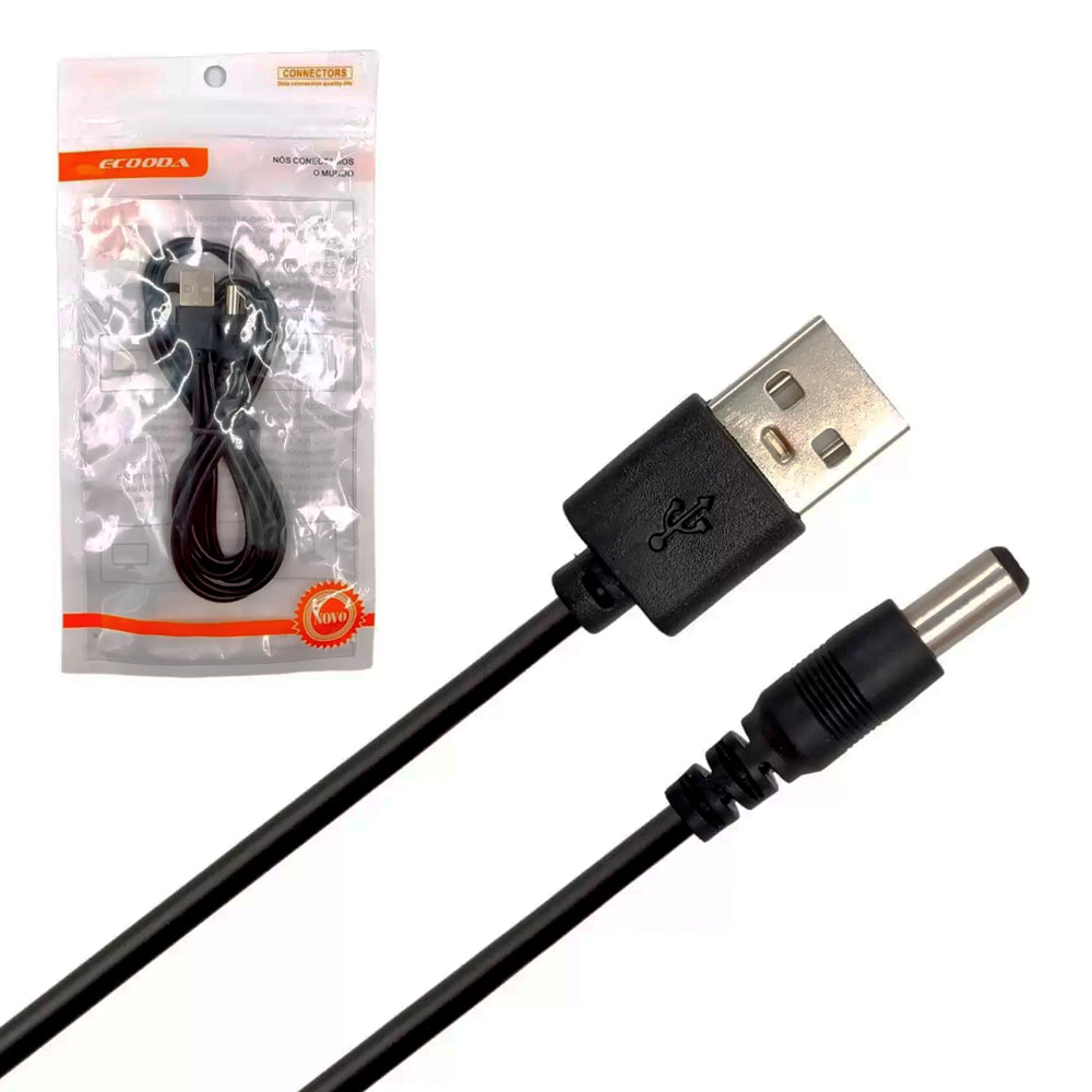 Cabo USB X Plug P4 ( 5.55 X 2.50mm ) 1,5 Metros EX 1846 - Ecooda