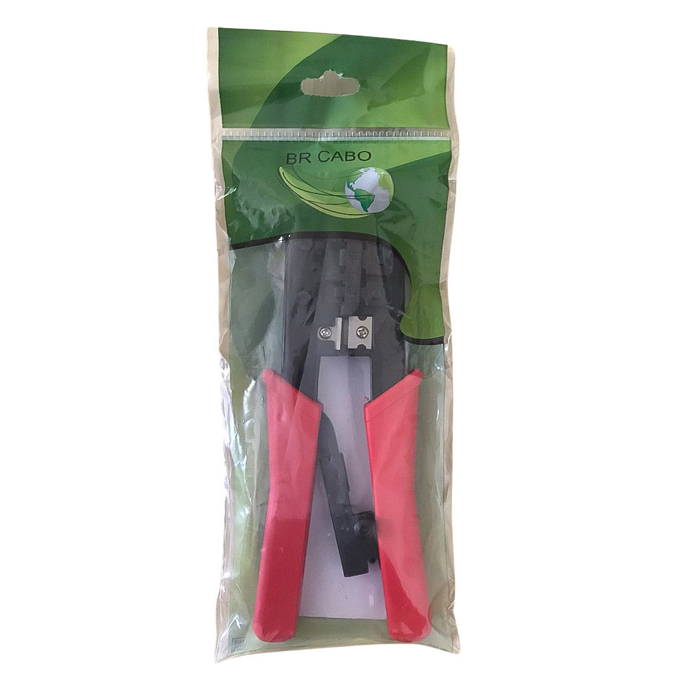 Alicate De Crimpagem RJ-11 + RJ-12 + RJ-45 Com Catraca BrCabo