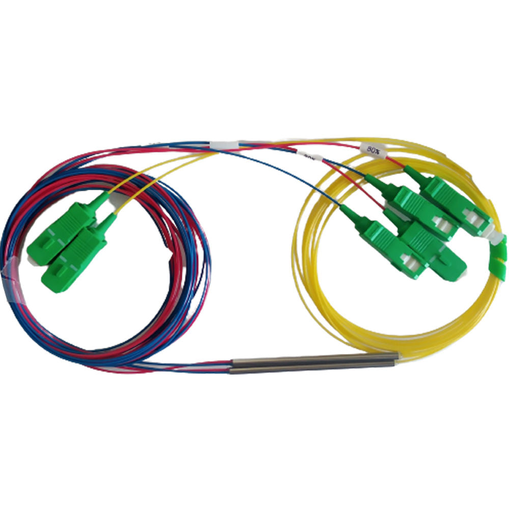 Módulo Splitter Óptico 1x2 FBT 1260-1650nm Fibra G657A1 1,5m SC/APC 50/50 Temperatura -25°C a +75°C