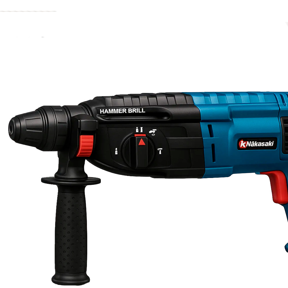 Furadeira Rotatoria 220v com 12 Peças NAKASAKI Capacidade de Perfuração: Aço, Madeira e Concreto - NK2603