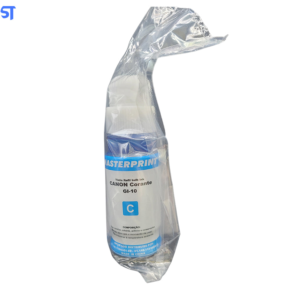 Refil de Tinta Compatível Canon Bulk Ink GI-10 Corante Ciano 70ML MasterPrint