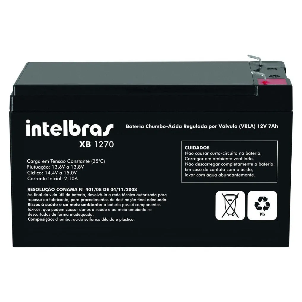 Bateria Selada 12v 7 Amperes XB 12AL-Vrla Intelbras
