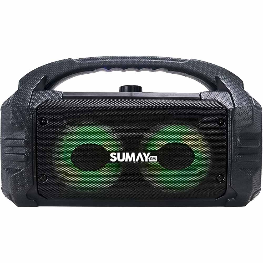 Caixa de Som Portátil Bluetooth Sumay Sunbox SM-CSP1304 50W RMS TWS USB P10 FM LED 6 Horas 220V