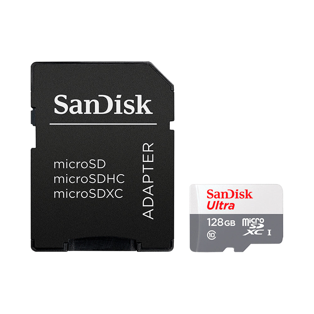 Cartão de Memória SanDisk Ultra, SDSQUNR, 128G, GN3MA, Micro SDXC, Com Adaptador SD