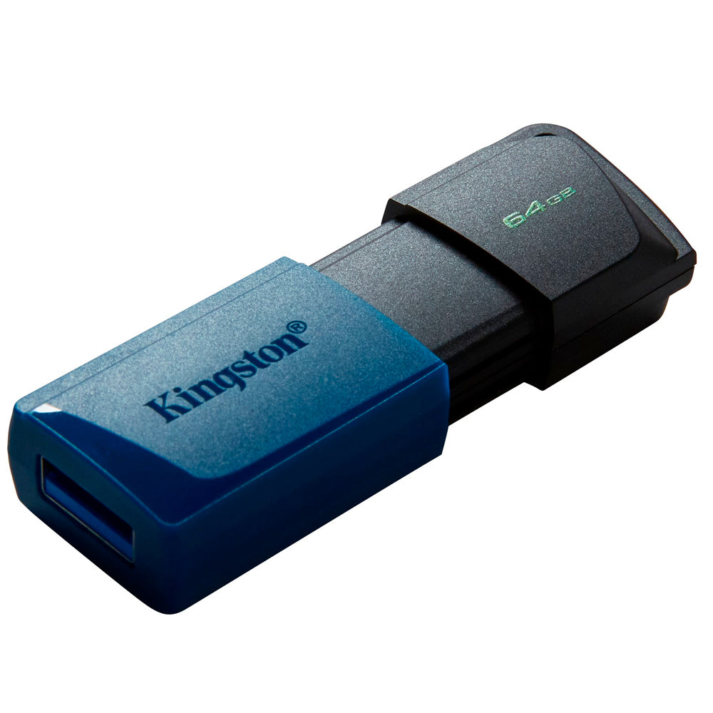 Pen Drive Kingston DataTraveler Exodia M 64GB USB 3.2 Gen1, Preto/Azul, Tampa Móvel - DTXM/64GB