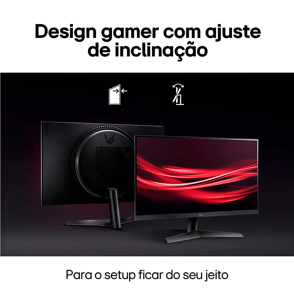 Monitor Gamer LG UltraGear 24 Full HD, 144Hz, 1ms, IPS, HDMI e DisplayPort, 99% sRGB, HDR, FreeSync, VESA 24GN60R-B.AWZM