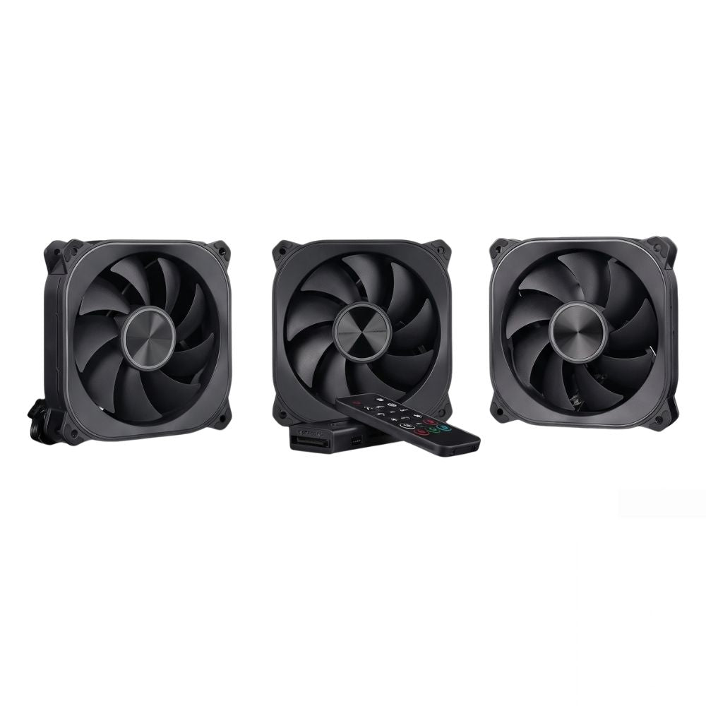 Kit Cooler 3x Aerion Veil S FAN100BK 120mm ARGB Preto com Hub Controlador e Controle Remoto