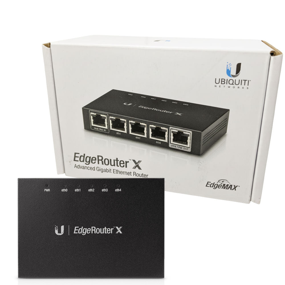 Roteador Ubiquiti EdgeRouter X ER-X, 5 Portas Gigabit RJ45 (10/100/1000 Mbps), PoE 24 V Passivo com Pass-Through, Preto