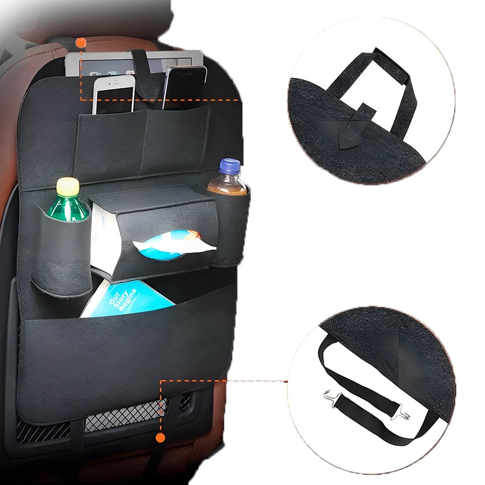 Capa de Encosto Veicular, Guarda Objetos, Multiuso, Universal, Preto