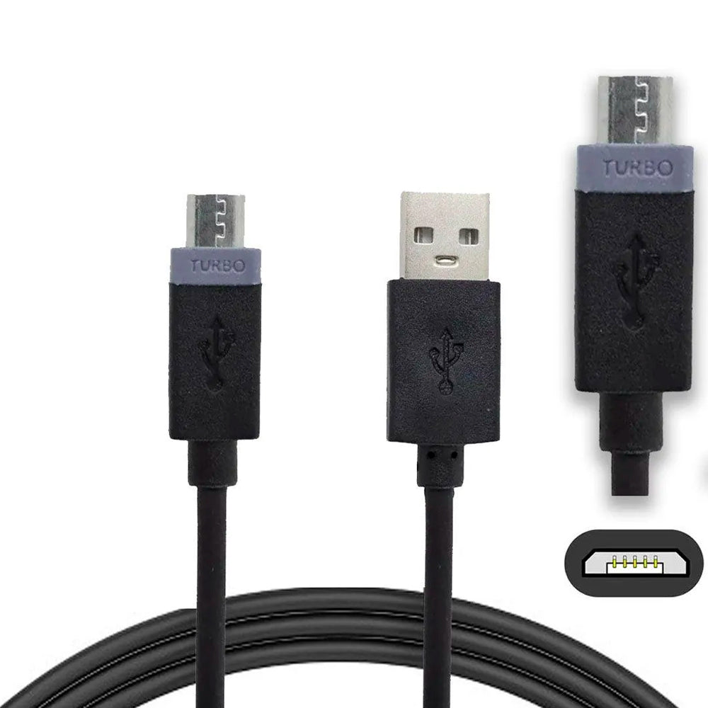 Cabo USB Para V8, Carregamento Rápido, 25W, 1 Metro de Comprimento, Preto, Caixa Verde