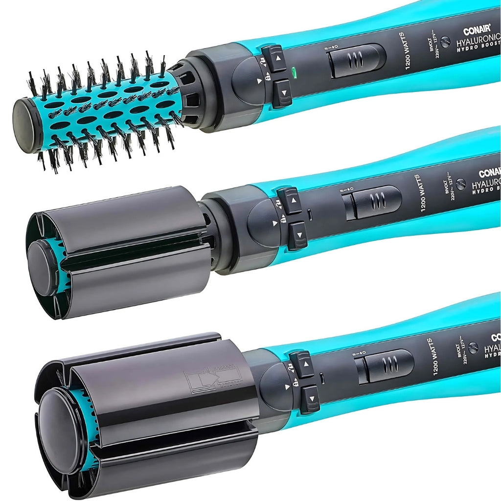 Escova Secadora Rotativa Rotating Hyaluronic Conair (Preto e azul) Bivolt
