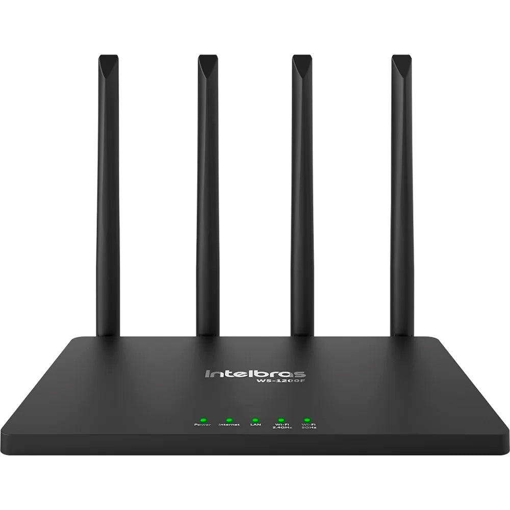 Roteador Intelbras Wi-Force W5-1200F, 1200Mbps, Dual Band, 4 Antenas - Preto