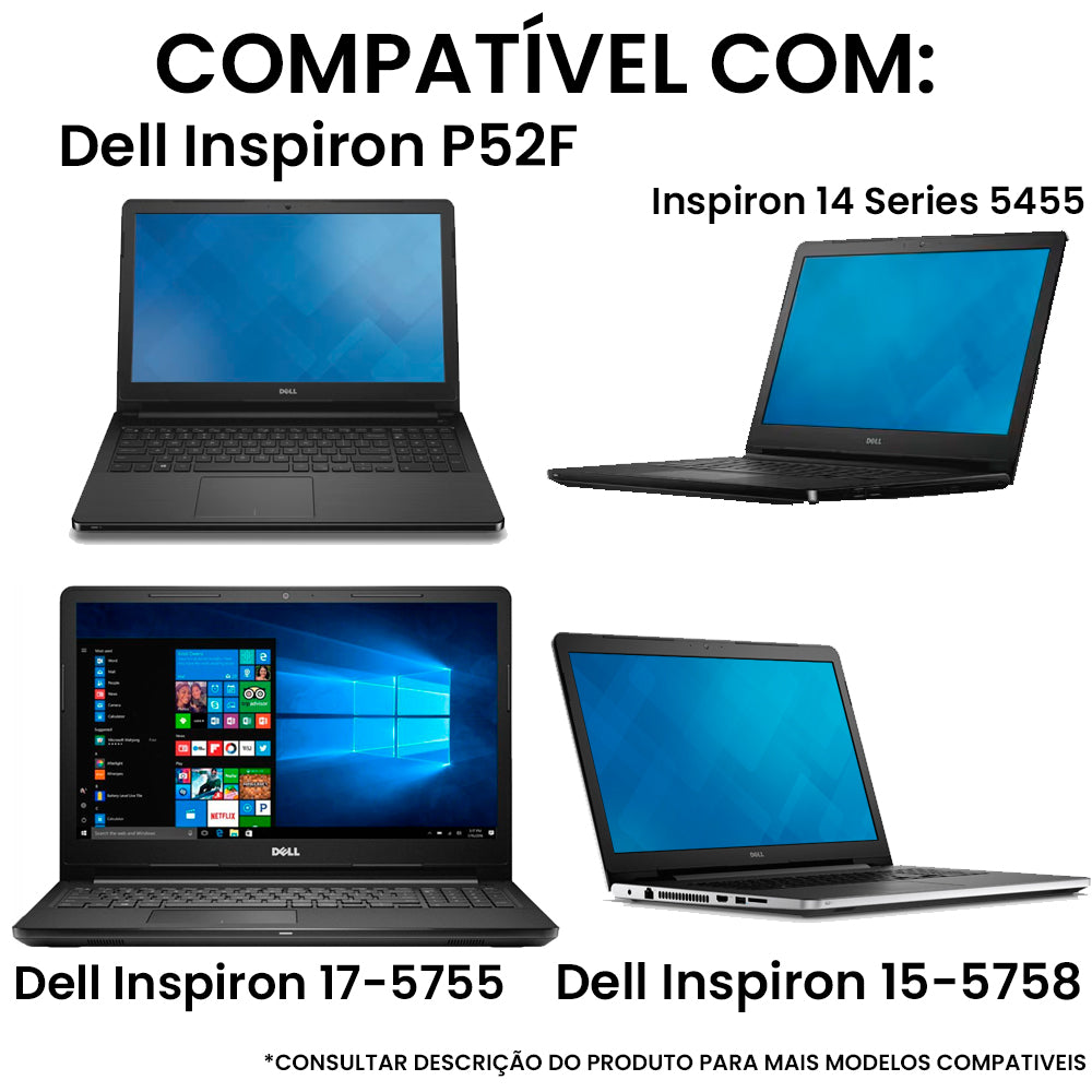 Bateria Notebook Compatível Dell Inspiron Série 15 e 14 - 4 Células Pn - M5Y1K 14.8V - 33Wh -2200 mAh