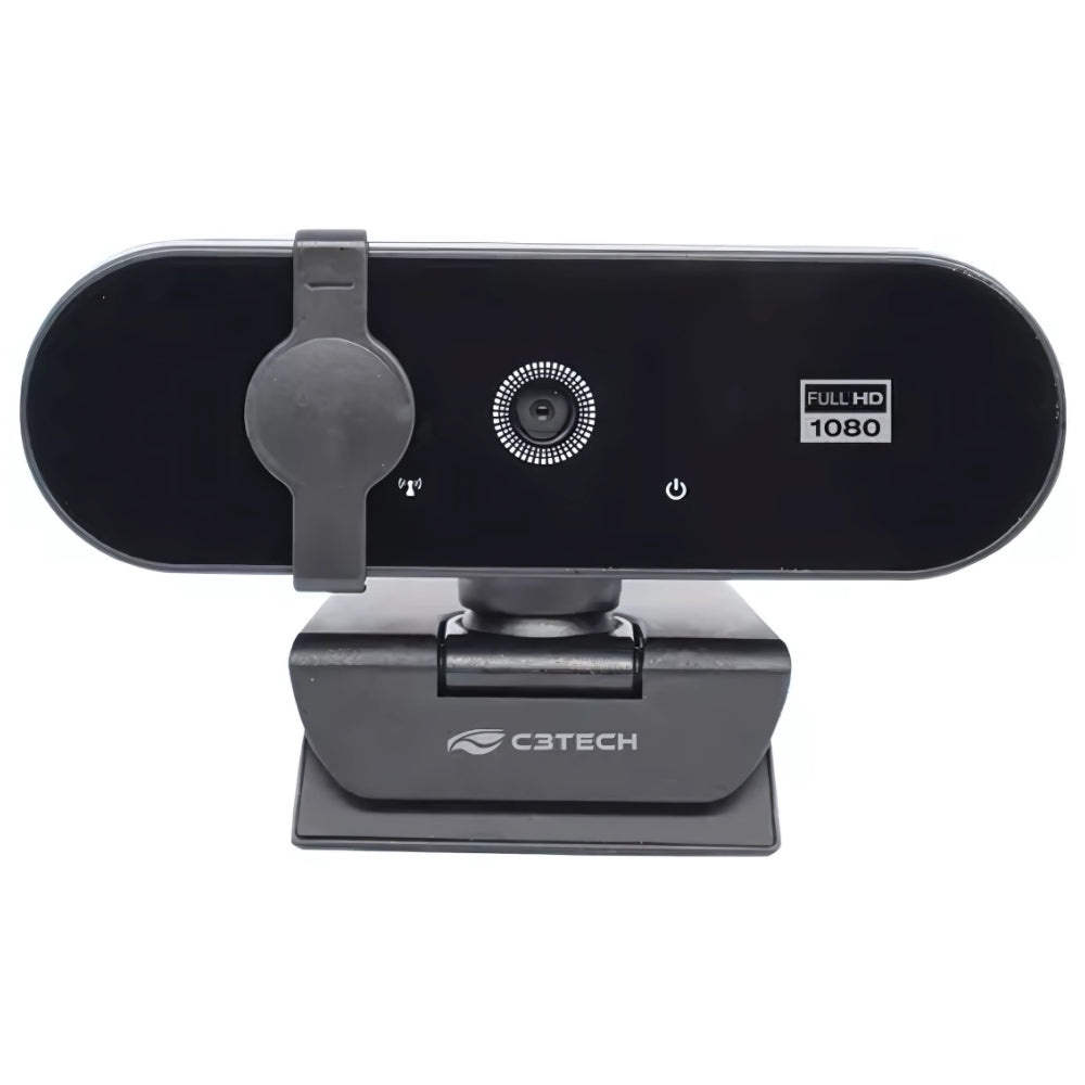 Webcam C3TECH WB-150BK, Full HD 1080P, Plug and Play, 30FPS - Preto