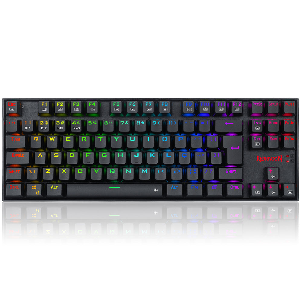 Teclado Mecânico Gamer Redragon Kumara Pro RGB Switch Marrom Preto - K552RGB-BRS-B
