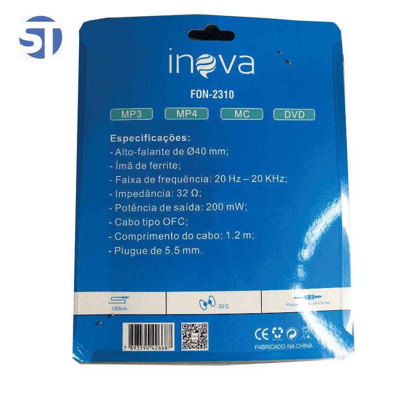 Fone de Ouvido Argola Inova Fon-2310