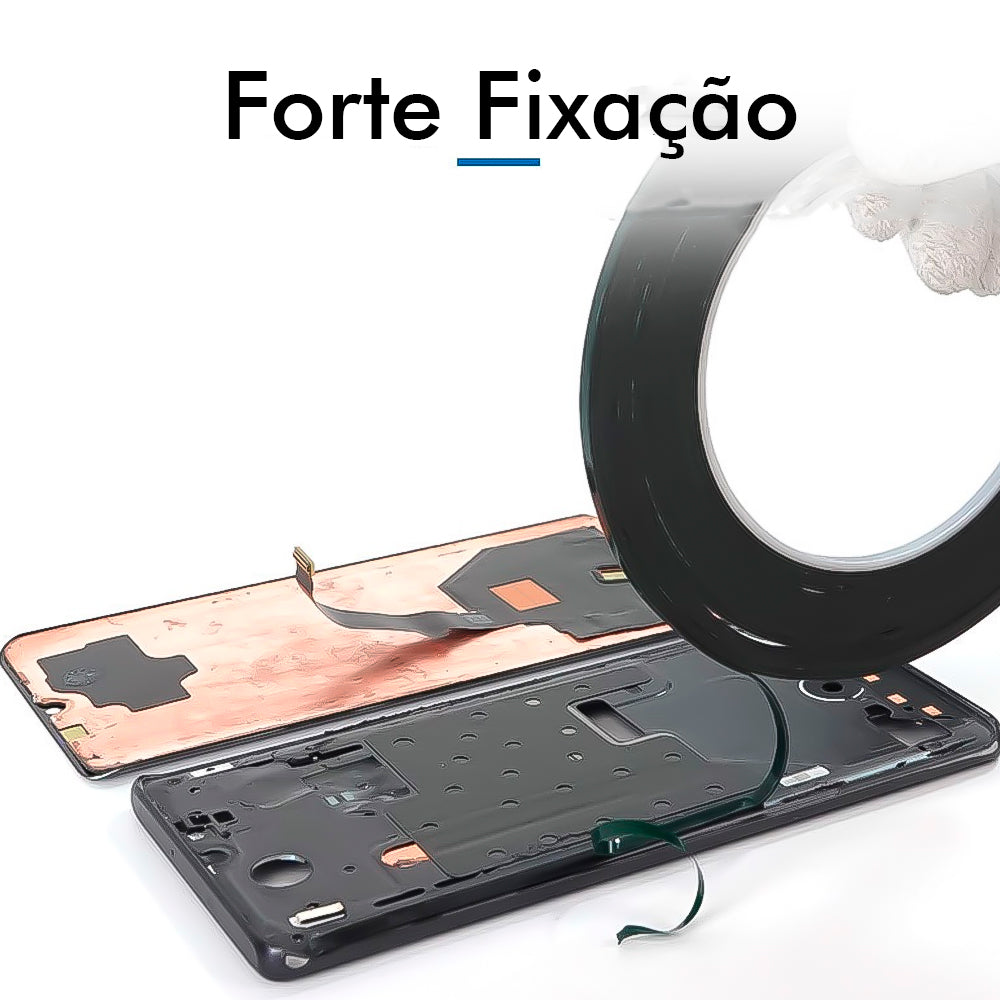 Fita Dupla Face Preta Colar Touch LCD Display - 2mm - 5 metros comprimento