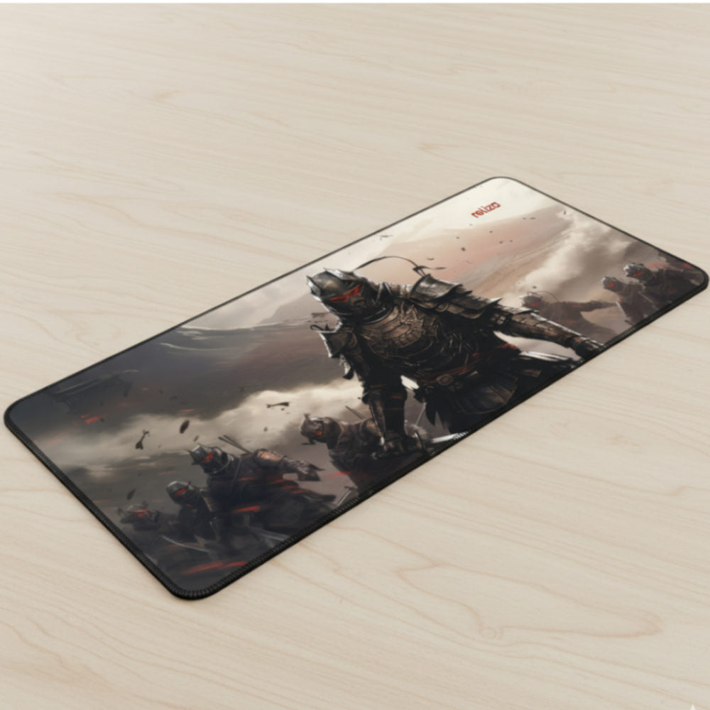 Mouse Pad Gamer 30x70cm, Neoprene Legítimo, Base Antiderrapante, Reliza - Estampa Legião de Guerreiros