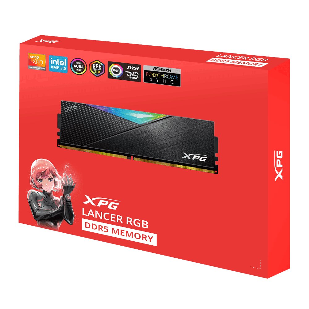 Memória RAM XPG Lancer RGB 32GB DDR5 6000MHz CL30 Kit 2x16GB AX5U6000C3016G-DCLARBK