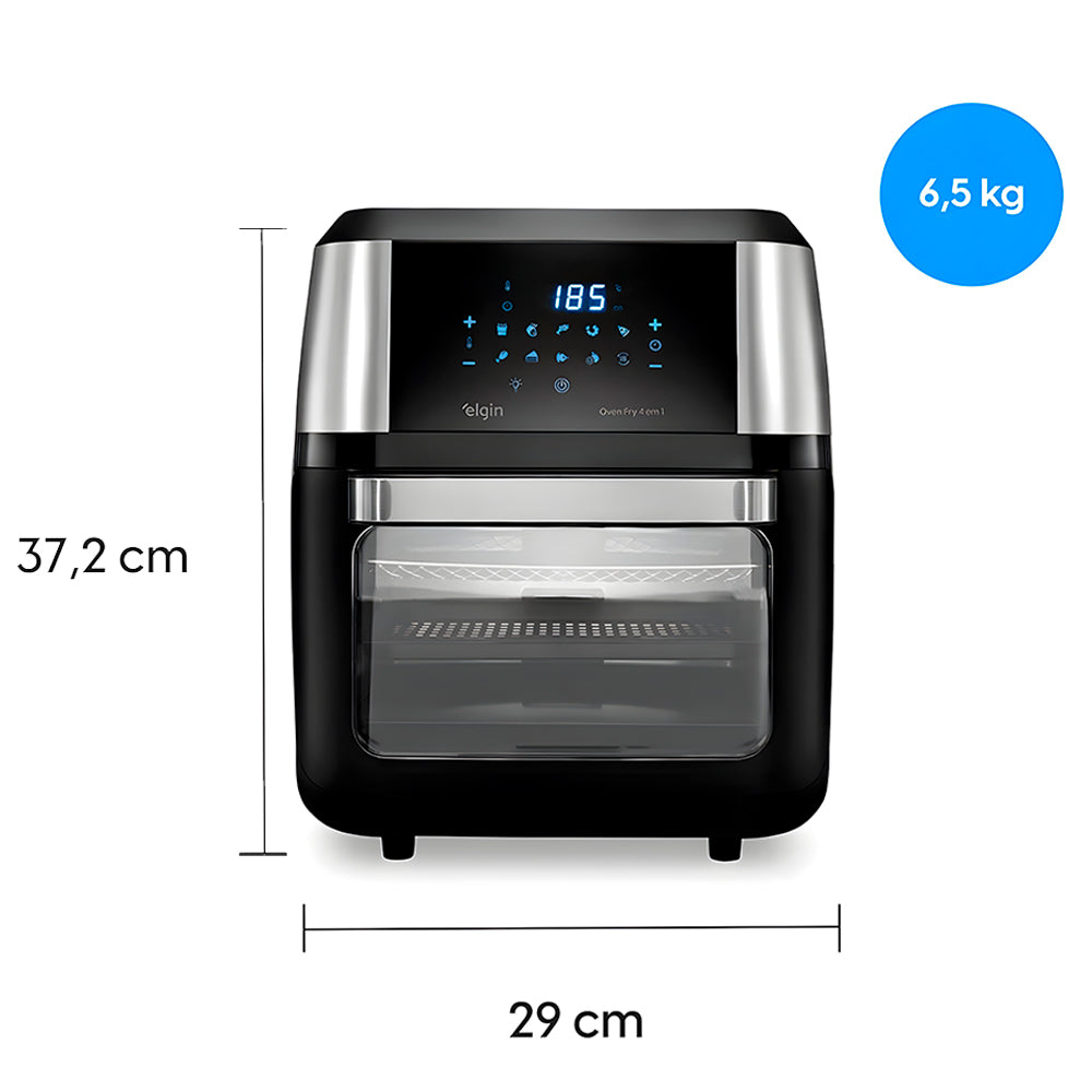 Fritadeira Eletrica Airfryer Elgin Oven Fry 4 Em 1 de 12Litros, 1800W 220V, Assa, Frita Sem Óleo, Desidrata e Reaquece