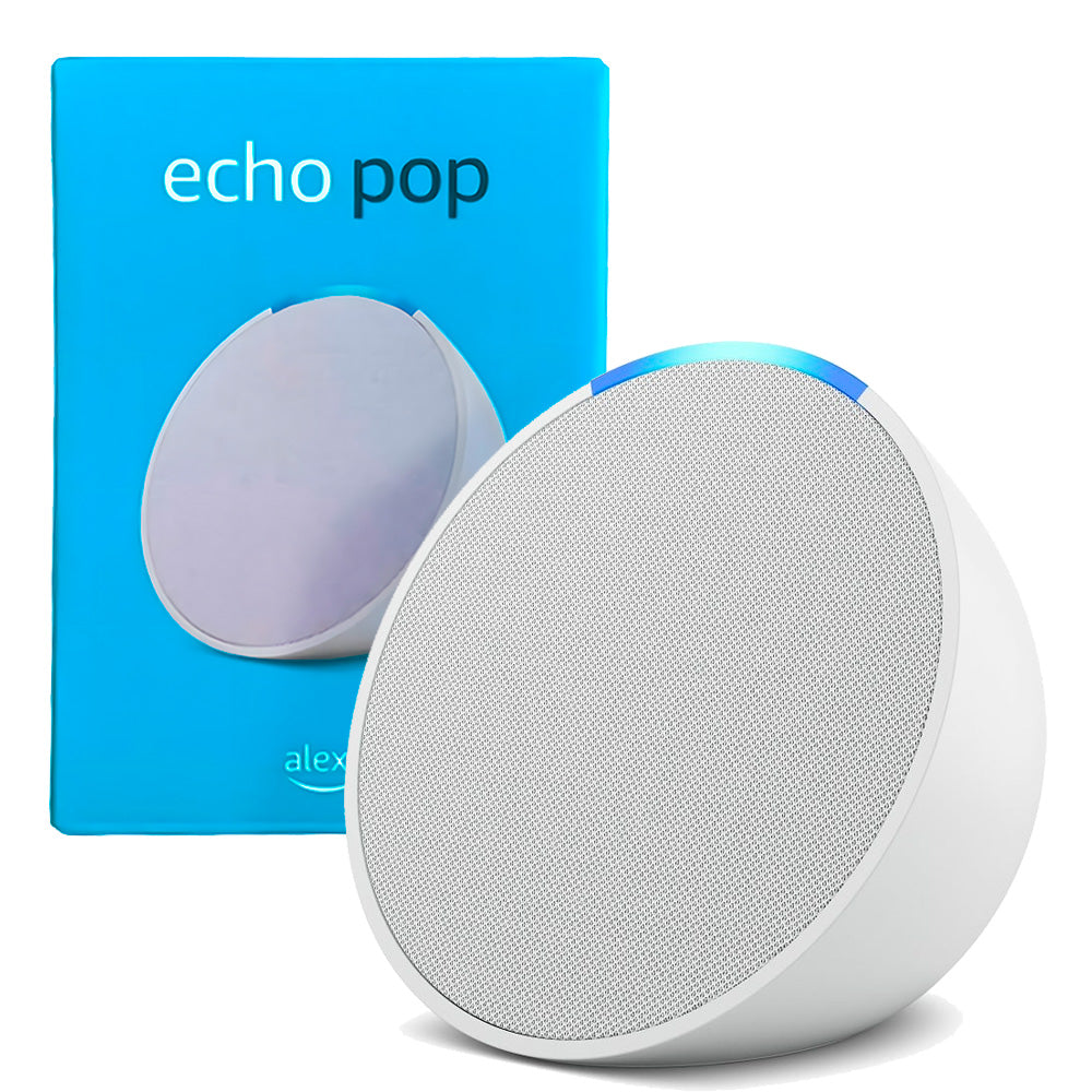 Echo Pop Smart Speaker Com Alexa, Controle De Voz, Wi-Fi, Alto Falantes Potentes - Branco