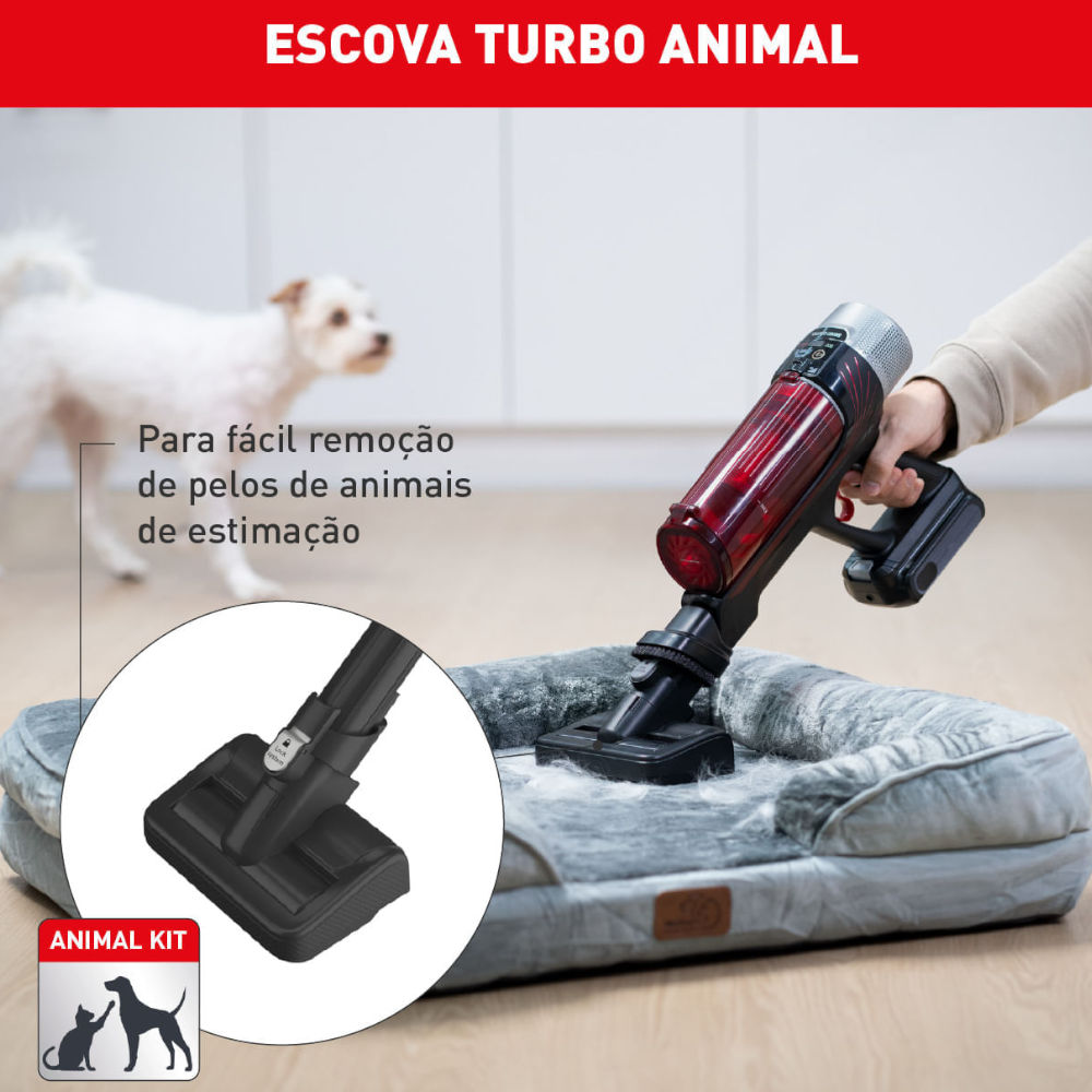 Aspirador Pó Sem Fio Arno X-Force Flex 9.60 RH20, Bivolt, 18V 0.4L Tubo Flexível LED Filtro HEPA Autonomia 45min, Preto