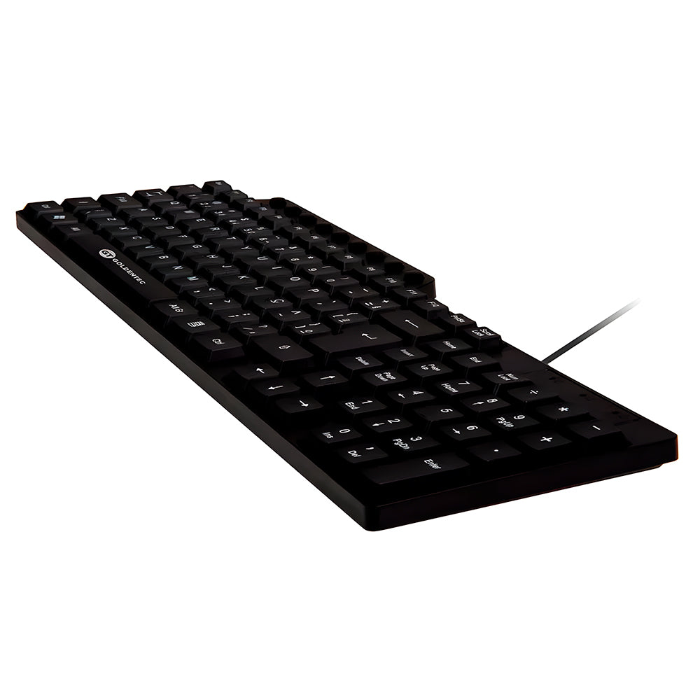 Teclado USB Multimídia Goldentec GT V3, ABNT2 com 105 Teclas, 9 Atalhos Multimídia, Cabo 1,2m - Preto