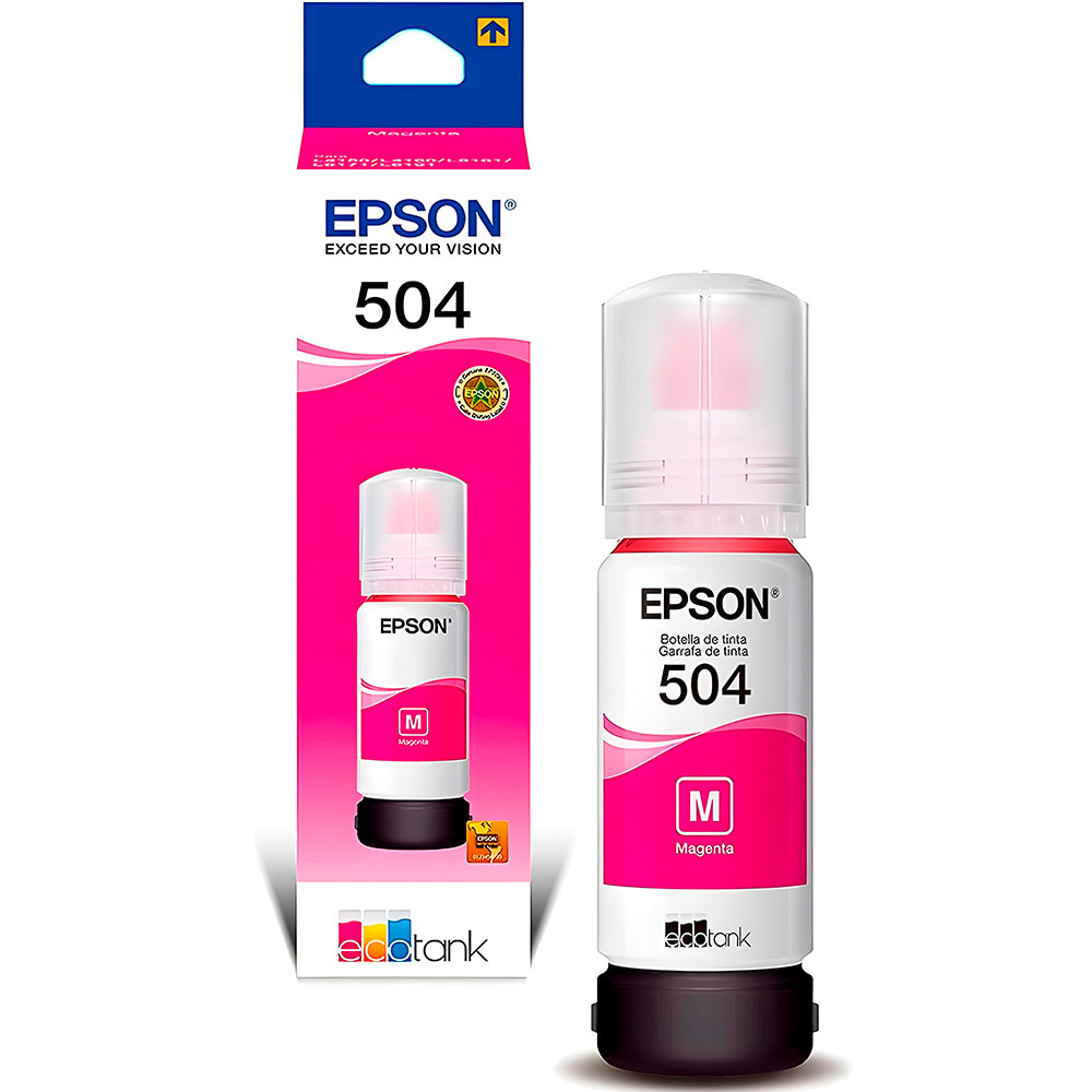 Refil de Tinta Epson Vermelho 504 Original T504 Para Ecotank L4150 / L4160 / L4260 / L6171 / L6161 / L6191