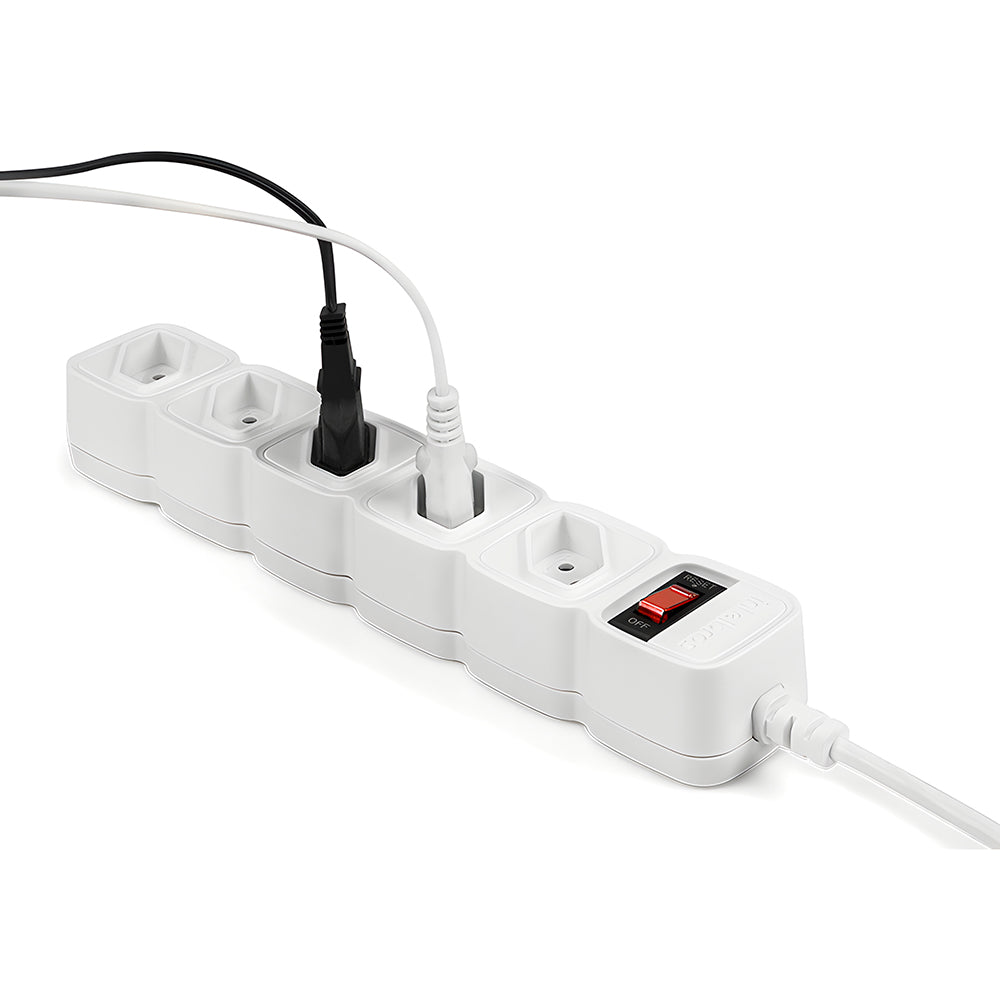 Protetor Eletrônico Intelbras Com 5 Tomadas, Cabo 1 Metro, Branco - EPE 205 BR