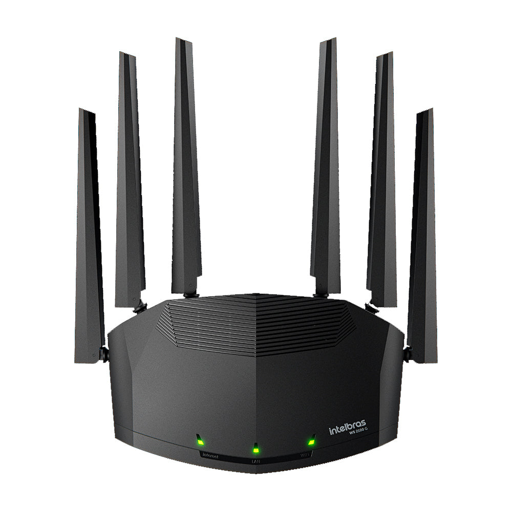 Roteador Wi‑Fi 5 Intelbras W5‑2100G inMesh - Dual Band AC2100, 6 Antenas 5 dBi, 3 LAN + 1 WAN Gigabit, até 180 m²
