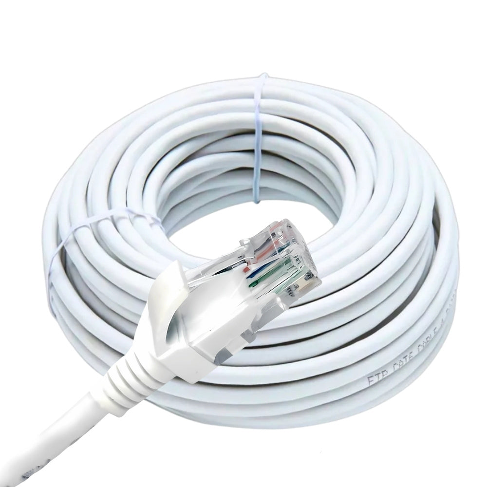 Cabo de Rede Cat.5E, 10 Metros, PC-ETHU100 Branco Patch Cord, PlusCable - Branco