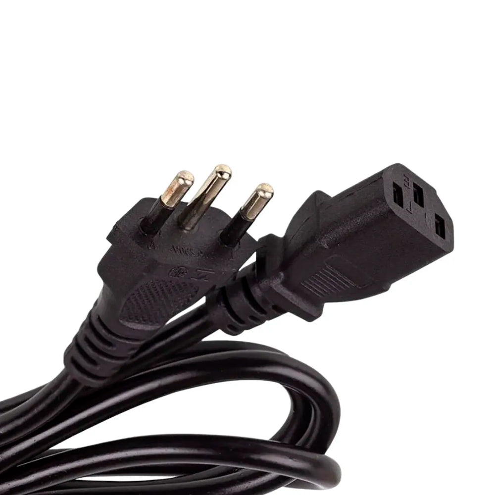 Cabo De Força Tripolar 3 Metros, Para Computador, Impressora, Monitor