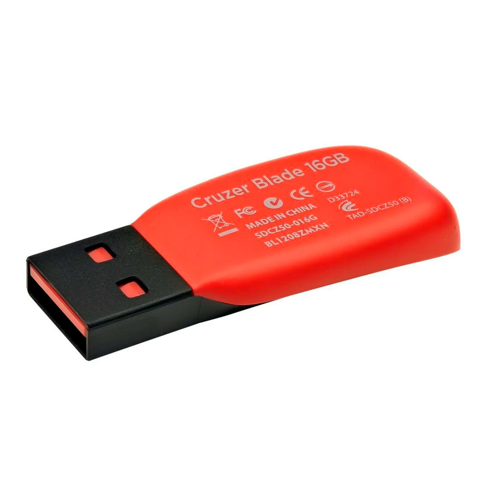 Pen Drive SanDisk Cruzer Blade 16GB USB 2.0, até 15MB/s de Leitura – Modelo SDCZ50-016G-B35