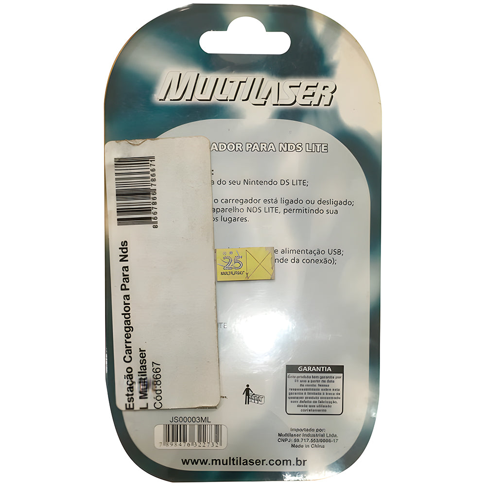 Estação Carregadora Para Nintendo DS Lite, Multilaser, JS00003, Branco