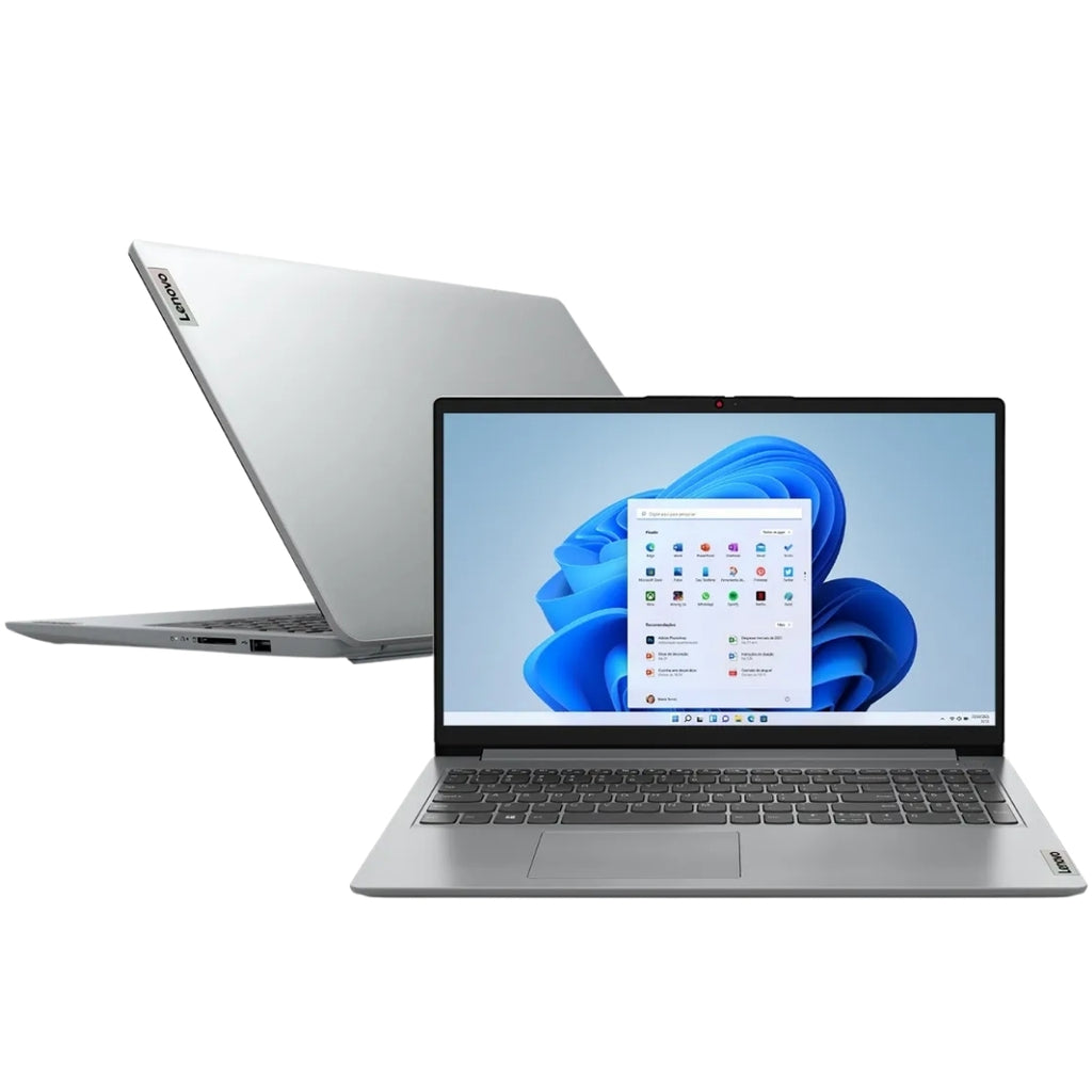 Notebook Lenovo IdeaPad 1, Intel Celeron N4500, 4GB RAM, SSD 128GB, 15IJL7, 82QH0007BR, Tela 15.6