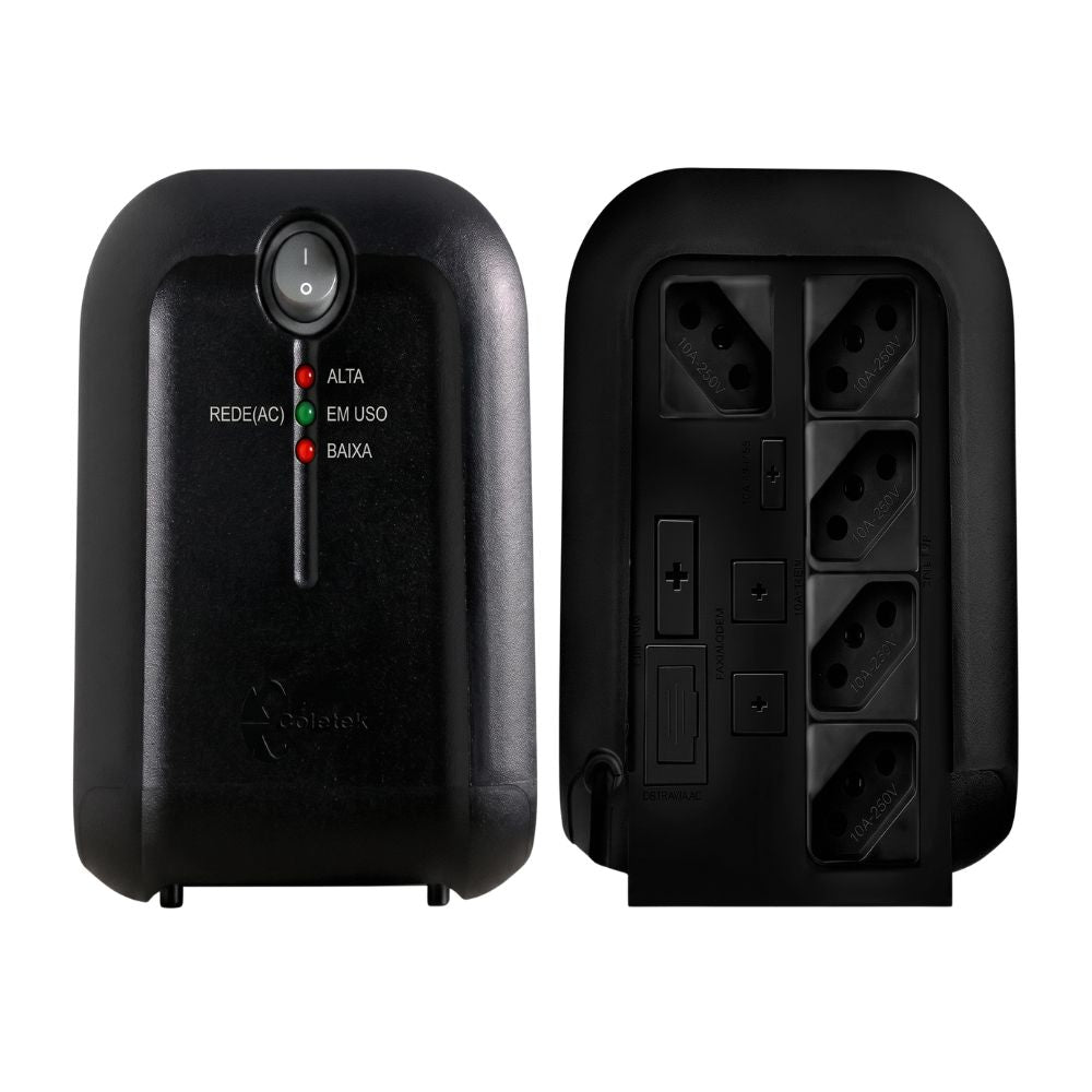 Estabilizador ES-1500VA Bivolt Automatico 115V  Com 5 Tomadas Coletek Energia