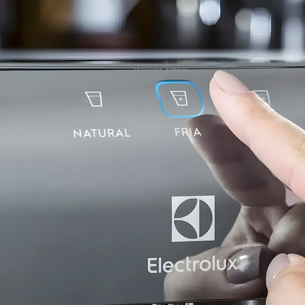 Purificador de Água Gelada Fria e Natural Elétrico Compacto Eletronico Electrolux Cinza Prata, Painel Touch Bivolt PE11X