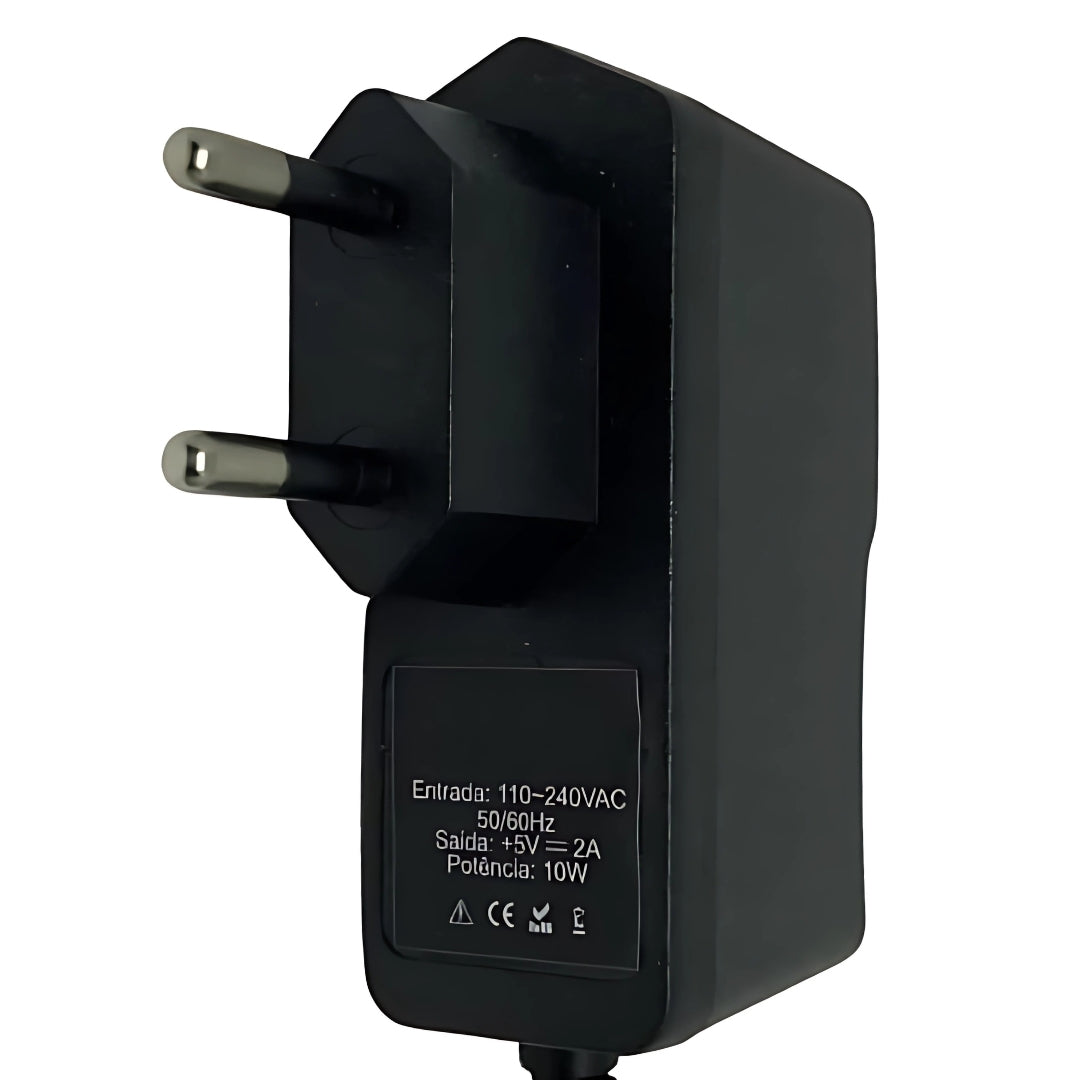 Fonte de Alimentação AC/DC 5V, 2A, Bivolt, Para TV Box, Speed Charger, Plug P4, CT-10 - iJack