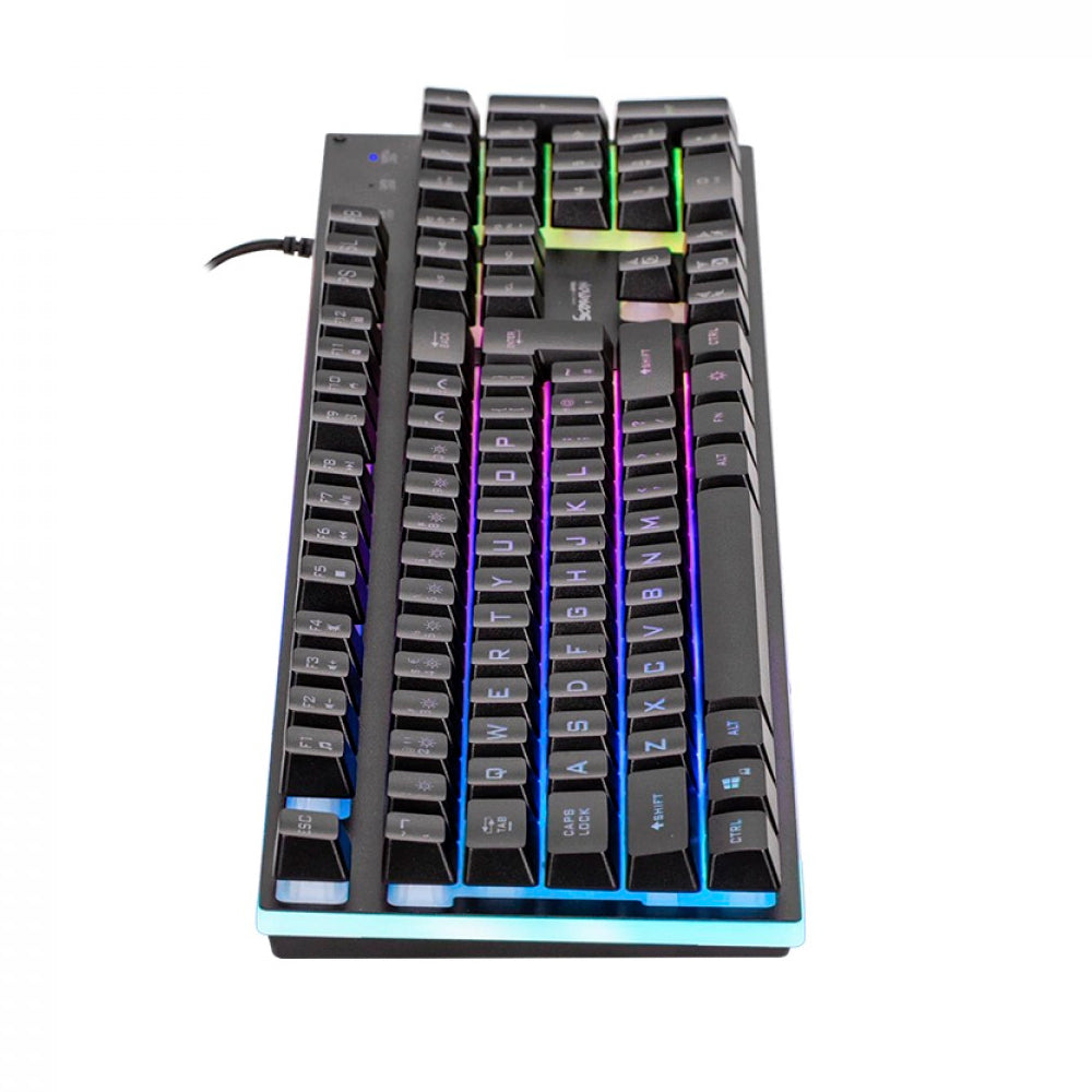 Teclado Gamer Marvo K604-BR com Fio USB, Membrana RGB, Anti-Ghosting, 104 Teclas, 12 Teclas Multimídia, ABNT2 - Preto